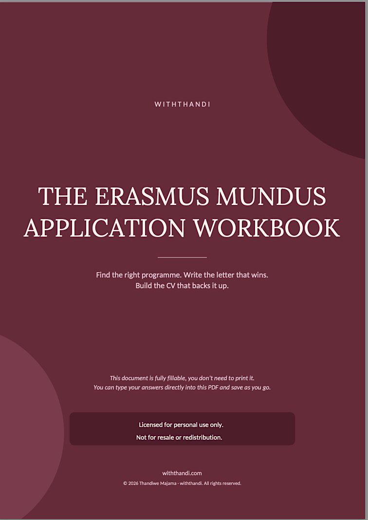 The Erasmus Mundus Application Workbook by Thandiwe Majama